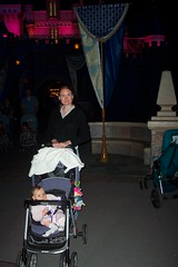 Talia and Mommy in front of Sleeping Beauty's Castle