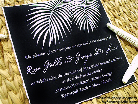 Wedding Invitations Palm Tree Frond Image by MyPersonalArtistcom 