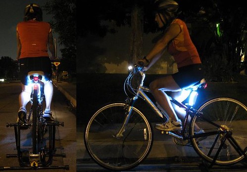 Rear illuminated cyclist