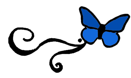 Blue butterfly wrist tattoo design image More at Wrist Tattoo