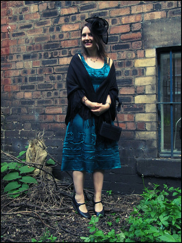 Wedding guest outfit turquoise and black