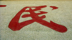 Chinese character for peoples or tribe or race (seen on sign near Qingshui, Gansu Province, China)