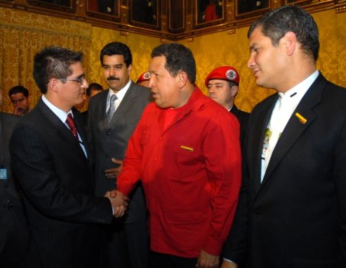 Esteban Mendieta Jara, Hugo Chávez, Rafael Correa