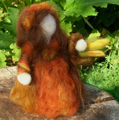 Needle Felted Harvest Girl with Corn
