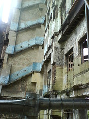Stairwells and things visible in the ruin of the Boiler House