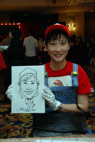 Caricature live sketching for Temasek Holdings D&D 2008 Hero Night 6