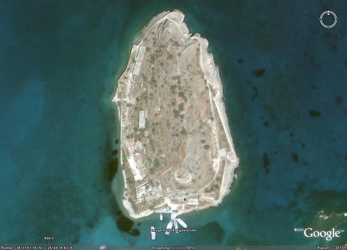 Spinalonga Island Crete - DigitalGlobe Image from Google Earth (1-3,500)