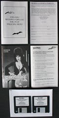 Manual and diskettes from Elvira, Mistress of the Dark game