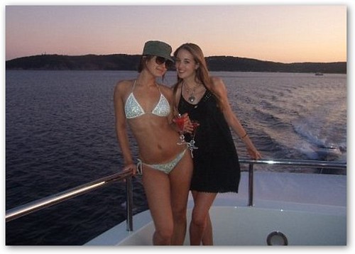 Andrea Feick and Hannah Emerson in Bikini on Yacht