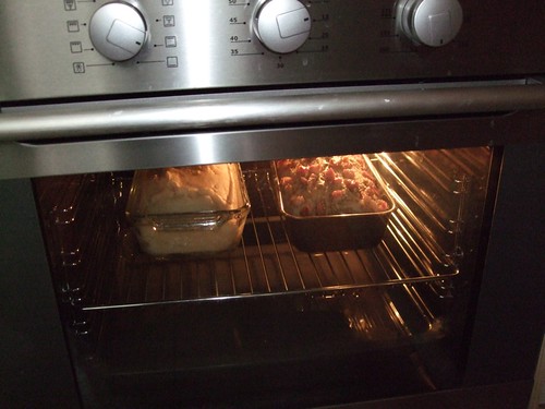 bread in oven