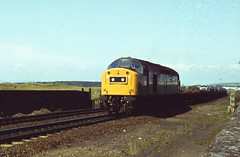 Unidentified class 40 approaching Prestwick in the mid 70s.  I. Middleditch collection