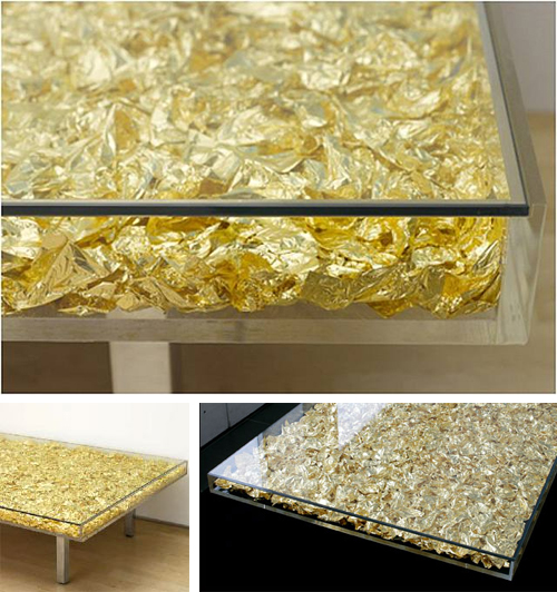 klein gold coffee table