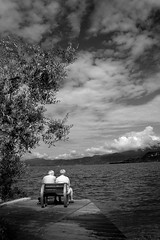 Elderly Couple at Garda Lake BW
