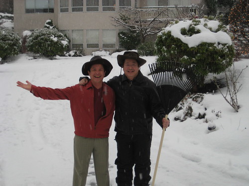 My dad and his brother - two Vietnamese brothers playing in the snow