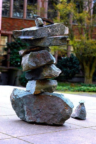 Abstract art. Cairn Ahu Rock Stack Inuksuk, Temple of the Honored and Adored Things by Wonderlane