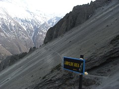 Landslides on the way to Tilicho Tal