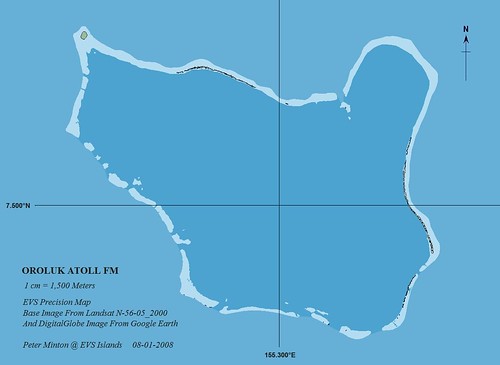 Oroluk Atoll - EVS Precision Map (1 cm =  1,500 meters)
