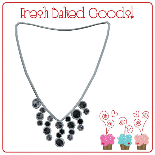 ~*Fresh Baked Goods*~ Black & White Sugar Silver Thumprint Cookie Necklace