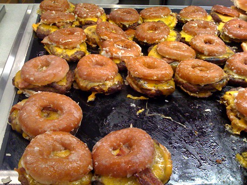 Krispy Kreme bacon cheddar cheeseburgers