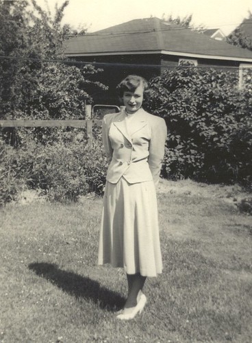 Mom K in beige suit c 1954