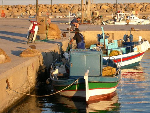 Fishermen in the evening sun, Paleochora, Crete