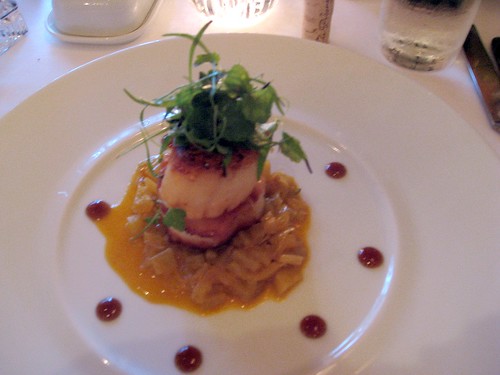 Xavier's at Piermont: Scallops with Fennel and Hibiscus Glaze