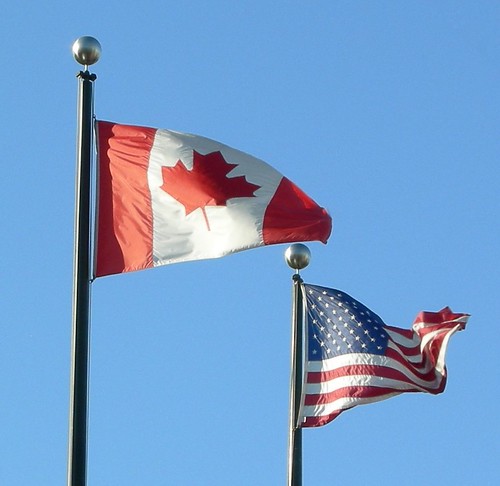 Flags of Canada and the USA