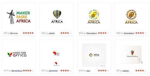 Some of the Maker Faire Africa logo entries