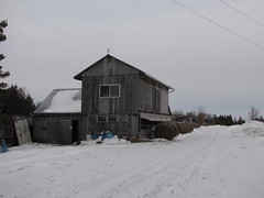 Barn with snow