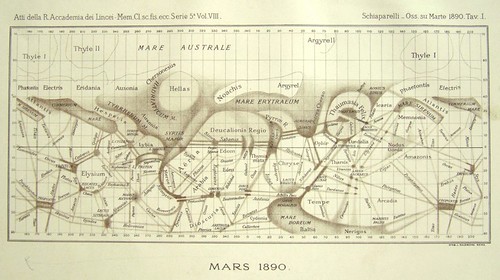 Mars Map 1890 Giovanni Schiaparelli