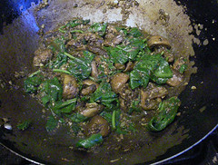 mushrooms with cumin, coriander and spinach