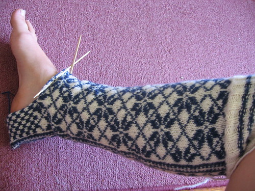 Norwegian stockings in progress