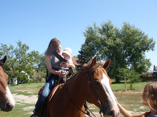 Fay rides a horse!