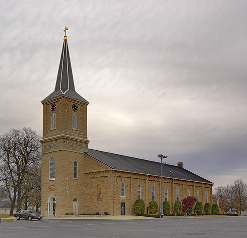 Saint Boniface Roman Catholic Church, in Germantown, Illinois, USA - exterior side