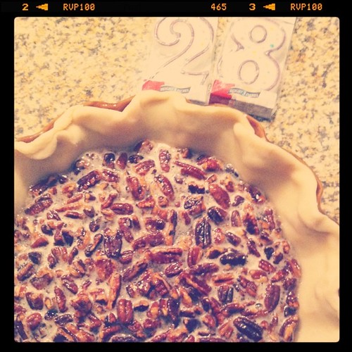 Pecan pie going in the oven for my hubby's b'day :)