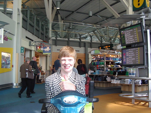 Glenda at Vancouver Airport, waiting to board plane to Las Vegas