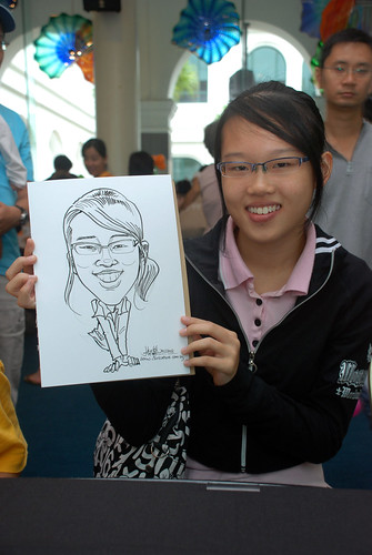 Caricature live sketching at Singapore Art Museum Christmas Open House - 12