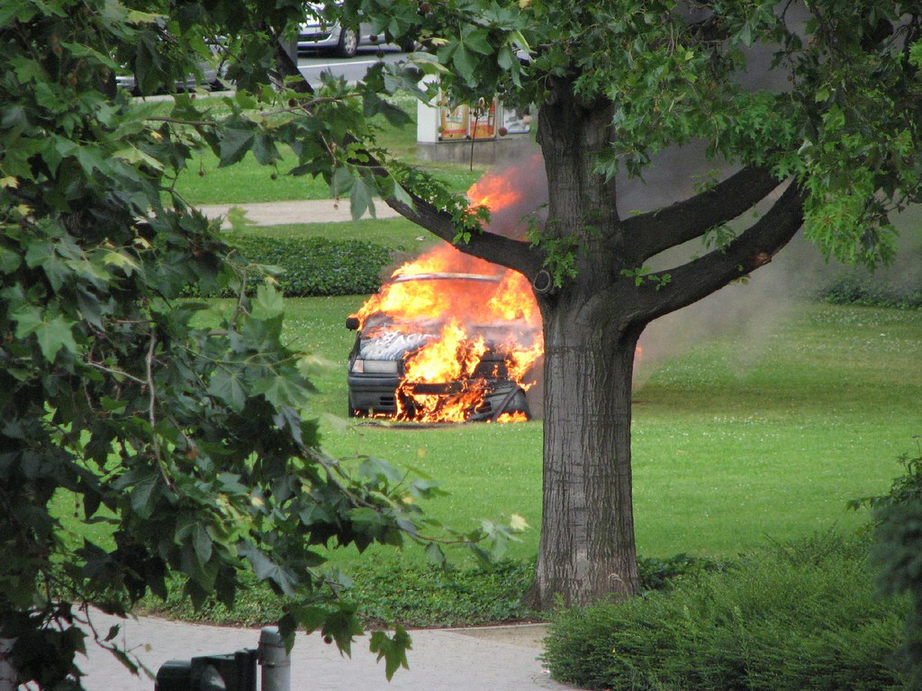 Burning BMW