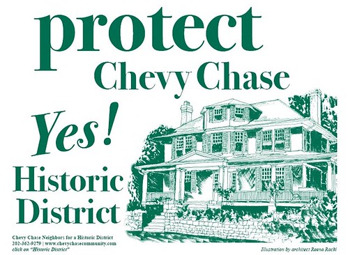 Protect Chevy Chase Yes! Historic District yard sign