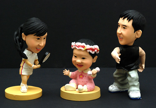 3D caricature figurines - man baby tennis lady 4