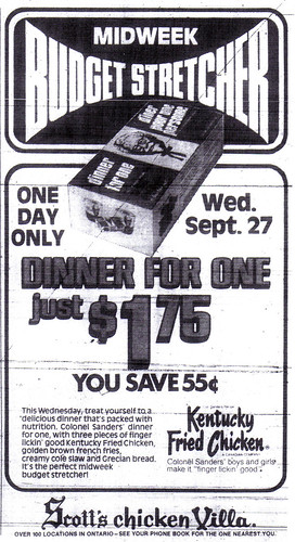 Vintage Ad #652: KFC - The Midweek Budget Stretcher!