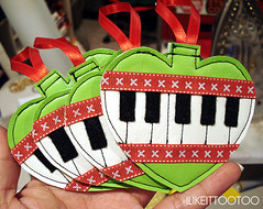 Piano Key/Heart Ornaments!