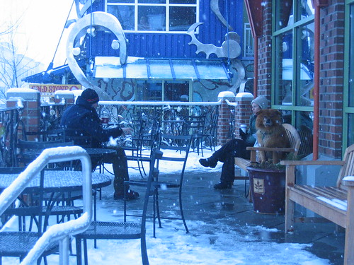 Fremont Friends Sip Coffee at Peet\'s in the snow