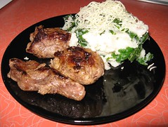 One Local Summer wk 3: Tenderloin pieces, Mashed Potatoes with Kale & Cheese