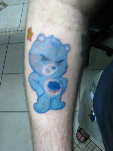 Colored Care Bears tattoo - Grumpy Bear! by Hello Kuma