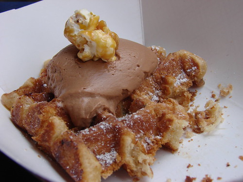 Liege Waffle with Milk Chocolate and Peanut Butter Mousse