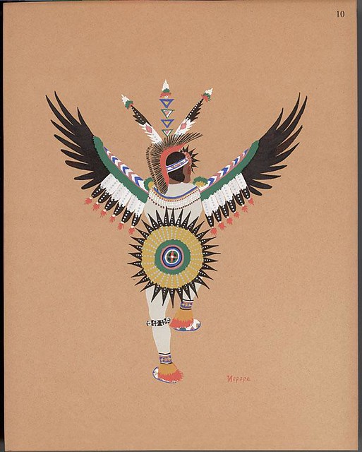 1929 colour print of American Indian Eagle dance