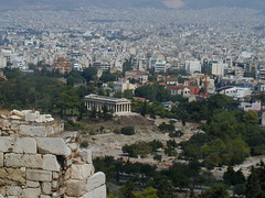 View of Greek temple from Acropolis
