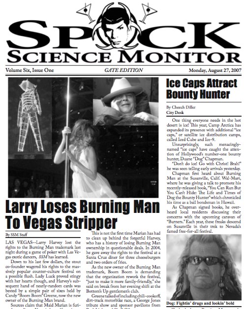Spock Science Monitor from 2007
