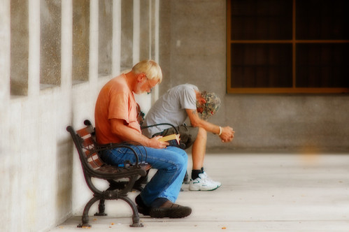 Two Men on  Bench  